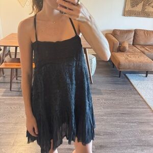 FP One Black Lace Trim Dress